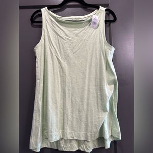 Loft light citrus green boatneck tank top